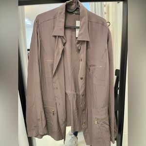 Marina Rinaldi Silk Button Zip Top Size 25